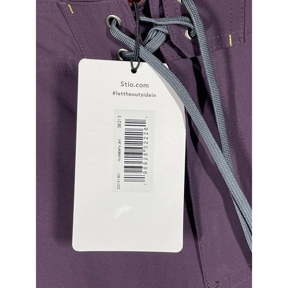 Stio CFS Board Shorts Mens 38X21.5 Purple Stretch Quick Dry UPF Comfort NEW - Picture 5 of 7